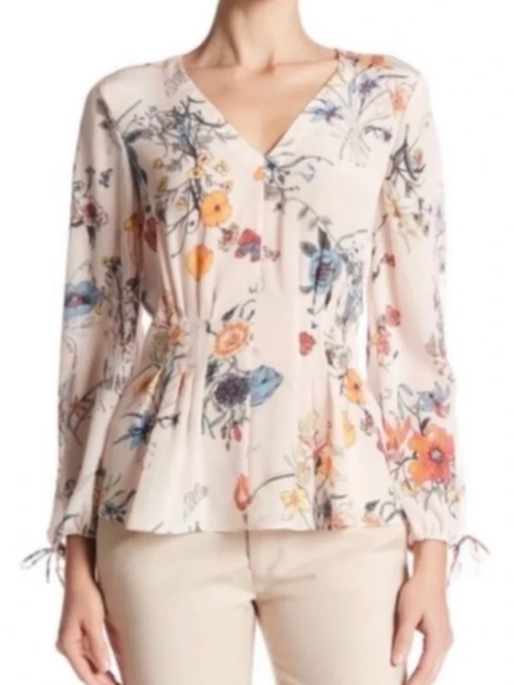 Rebecca Taylor Meadow Flower long sleeve silk blouse NWT